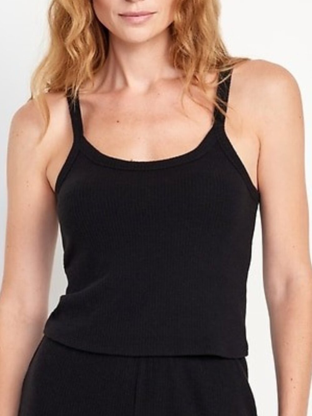 Old Navy Soft Ribbed Lounge Tank Top Scoop Neck Black Size XXL Petite NEW